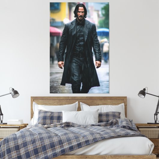 Ultra Realistic illustration of Keanu Reeves Canvas Afdruk (Insitu (Slaapkamer))