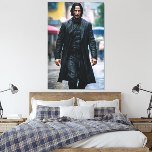 Ultra Realistic illustration of Keanu Reeves Canvas Afdruk (Insitu (Slaapkamer))