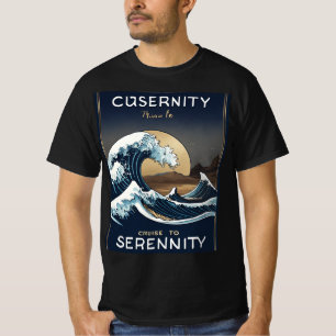 Ultra-Realistic Wave Logo voor "Cruise to Serenity T-shirt