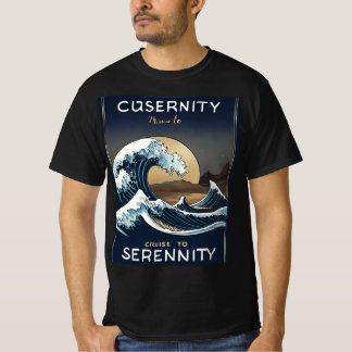Ultra-Realistic Wave Logo voor "Cruise to Serenity T-shirt