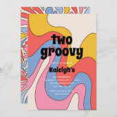 Ultra-Retro Two Groovy 70's Style Birthday Kaart (Voorkant / Achterkant)