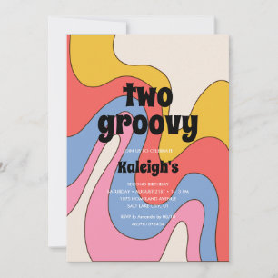 Ultra-Retro Two Groovy 70's Style Birthday Kaart