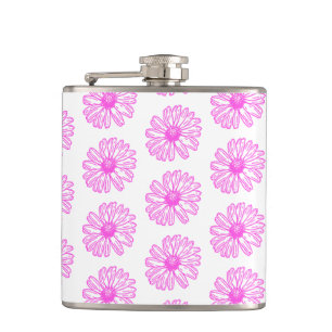 Ultra-roze Daisy Flower Print, Hippie Floral Heupfles