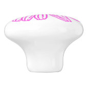 Ultra-roze Daisy Flower Print, Hippie Floral Keramische Knop (Zijkant)