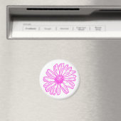 Ultra-roze Daisy Flower Print, Hippie Floral Magneet (Insitu (Vaatwasser))