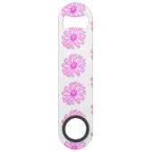 Ultra-roze Daisy Flower Print, Hippie Floral Speed Flessenopener (Achterkant)