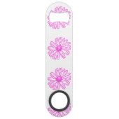 Ultra-roze Daisy Flower Print, Hippie Floral Speed Flessenopener (Voorkant)