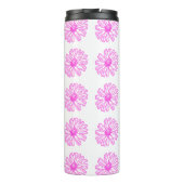 Ultra-roze Daisy Flower Print, Hippie Floral Thermosbeker (Achterkant)