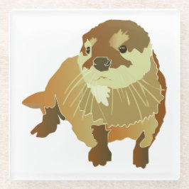 Ultra schattig otter ontwerp glazen onderzetter