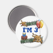 Ultra Schattige 3 jaar oude luipaard Safari Verjaa Magneet (Voorkant / Achterkant)