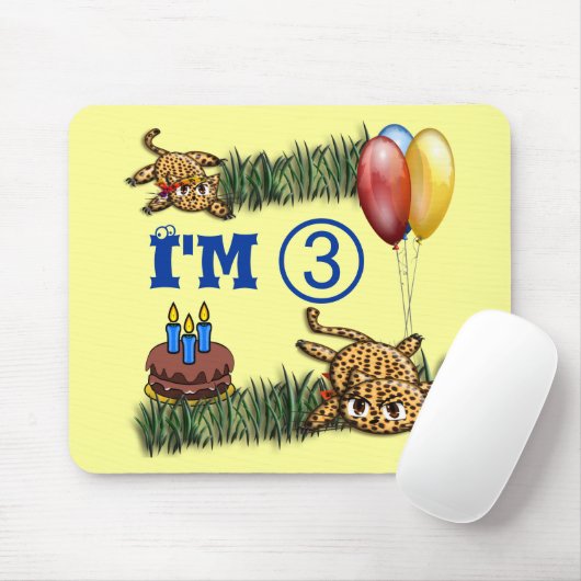 Ultra Schattige 3 jaar oude luipaard Safari Verjaa Muismat (Met muis)