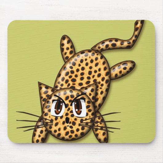 Ultra Schattige Anime Luipaard Kitty Muismat (Voorkant)