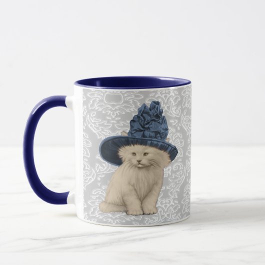 Ultra Schattige Kat Pet Mok Damask (Links)