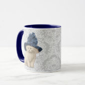 Ultra Schattige  Kat  Pet Mok Damask (Voorkant links)