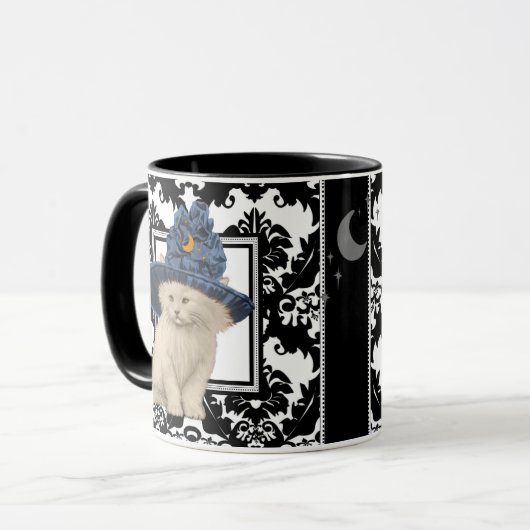 Ultra Schattige  Kat  Pet Mok Damask (Voorkant links)