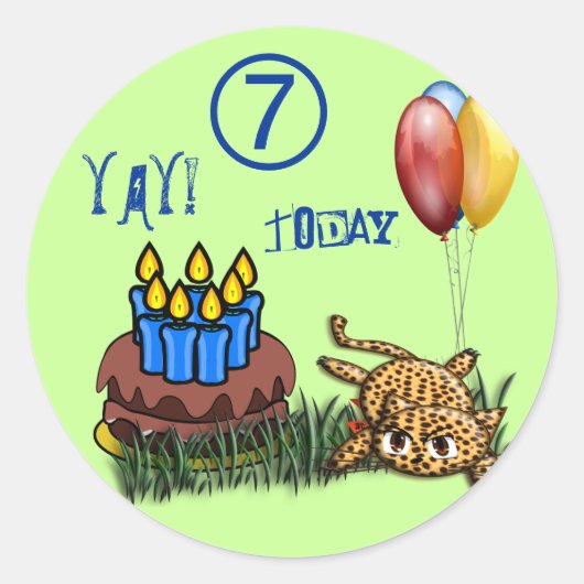 Ultra Schattigee 7 jaar oude luipaard Stickers (Voorkant)