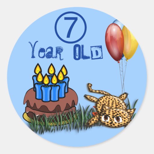 Ultra Schattigee 7 jaar oude luipaard Stickers (Voorkant)