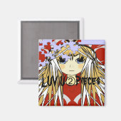 Ultra Schattigee Anime Girl Luv U 2 Stuks Magneet (Voorkant / Achterkant)