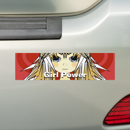 Ultra Schattigee Anime Meisjes -Meisje Power- krac Bumpersticker (Op auto)