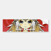 Ultra Schattigee Anime Meisjes -Meisje Power- krac Bumpersticker (Voorkant)