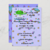 Ultra Schattigee buitenaardse verjaardagsuitnodigi Uitnodiging Briefkaart (Voorkant / Achterkant)