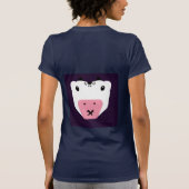 Ultra Schattigee Kawaii Koe zwart-wit en roze T-shirt (Achterkant)