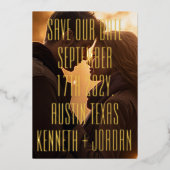 ULTRA SIMPLE BOLD DETAILS GOUDEN FOTO BEWAAR ONZE FOLIE UITNODIGING (Voorkant)