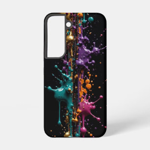 Ultra Smalle Verfspatten - Goud Teal Magenta Paars Samsung Galaxy Hoesje