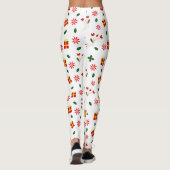Ultra Soft Christmas Holiday Flower Pattern Gift Leggings (Achterkant)