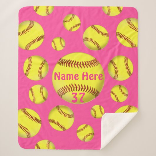 Ultra Soft Sherpa - Aangepaste Softball Blankets Deken (Voorkant)