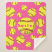Ultra Soft Sherpa - Aangepaste Softball Blankets Sherpa Deken (Voorkant)