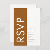 Ultra Terracotta Bold Big Monogram Bronze Wedding RSVP Kaartje (Voorkant / Achterkant)