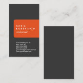 Ultra-Thick Chic Grey Oranje Stripe Visitekaartje (Voorkant / Achterkant)