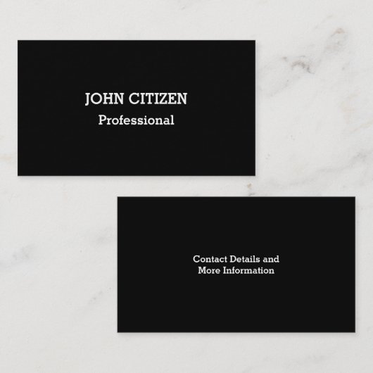 Ultra-Thick Premium Professional Black Visitekaartje (Voorkant / Achterkant)