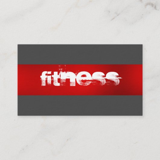 Ultra-Thick Red Grey Fitness Sport Visitekaartje (Voorkant)