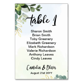 ULTRA THICK Table Number Greenery Eucalyptus Kaart