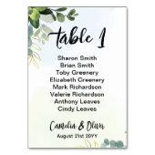 ULTRA THICK Table Number Greenery Eucalyptus Kaart (Voorkant)