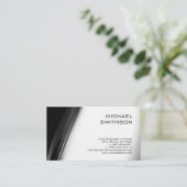 Ultra-Thick Trendy Black White Grey Visitekaartje (Staand voorkant)