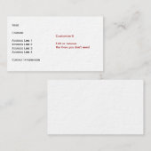 Ultra-thin Premium-papier Visitekaartje (Voorkant / Achterkant)