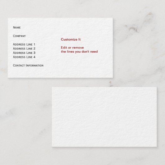 Ultra-thin Premium-papier Visitekaartje (Voorkant / Achterkant)