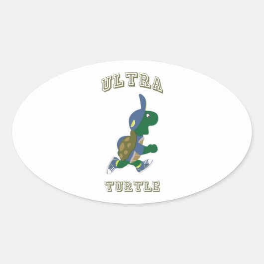 Ultra Turtle Ovale Sticker (Voorkant)