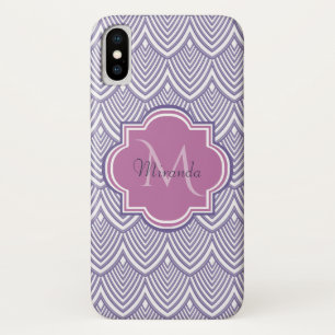 Ultra Violet Arched Scallops Orchid Monogram Naam Case-Mate iPhone Case