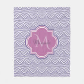 Ultra Violet Arched Scallops Orchid Monogram Naam Fleece Deken (Voorkant)