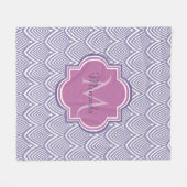 Ultra Violet Arched Scallops Orchid Monogram Naam Fleece Deken (Voorkant (Horizontaal))
