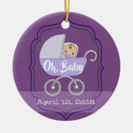 Ultra Violet Baby geboorte statistieken Keramisch Ornament