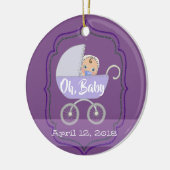 Ultra Violet Baby geboorte statistieken Keramisch Ornament (Links)