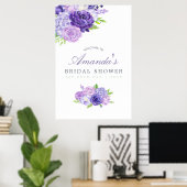 Ultra Violet Bloemachtige Bruiloft Feest Begrroeti Poster (Thuiskantoor)