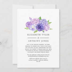 Ultra Violet Bloemen Bruiloft Beperkte Gastlijst Aankondiging