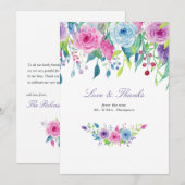 Ultra Violet Bloemige Dankkaart Bedankkaart (Voorkant / Achterkant)