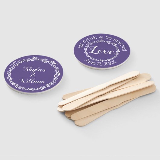 Ultra Violet bruiloft eenvoudige lente zomer plezi Handwaaier (Niet-gemonteerd)